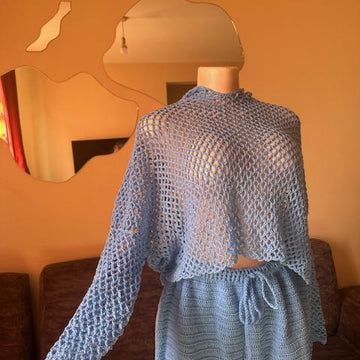 Mesh cropped hoodie