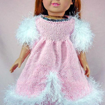 Winter Princess Dress, Knitting Patterns fit American Girl and other 18-Inch Dolls