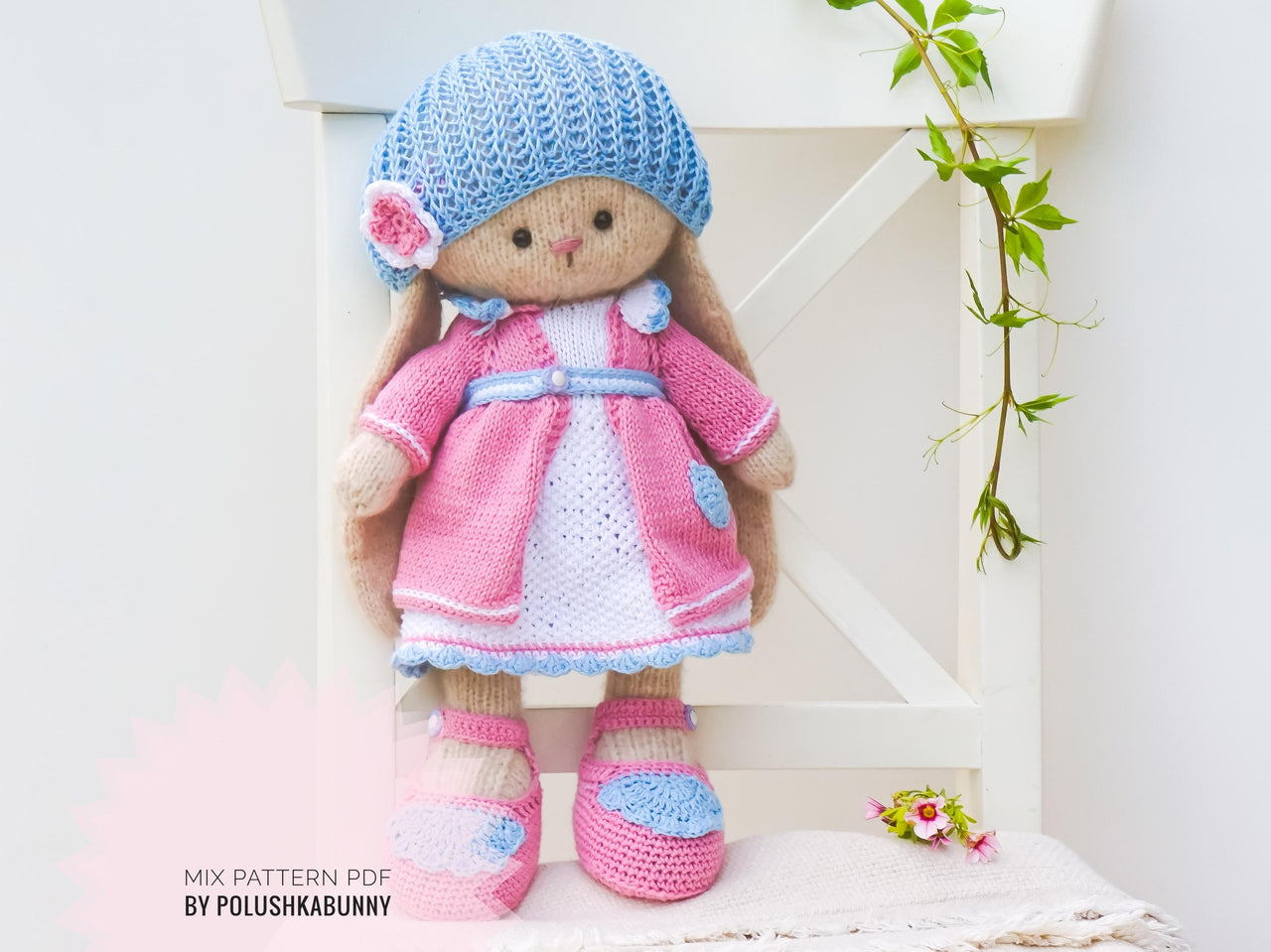 Mixed Knitting and Crochet Toy Clothes Pattern - Outfit "Mimi"