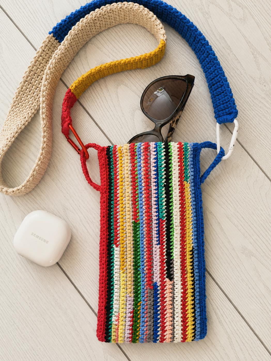Crochet Pattern Colorful Bag with Shoulder Strap T39