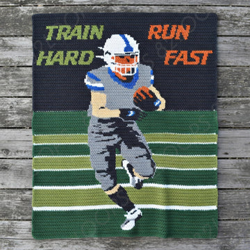 Football Running Back Blanket SC Pattern