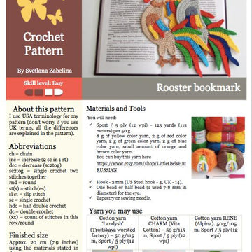 Rooster bookmark