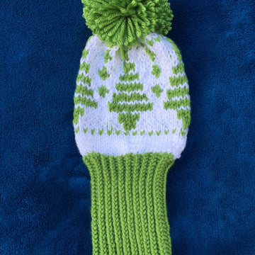 Knitted Christmas golf club covers