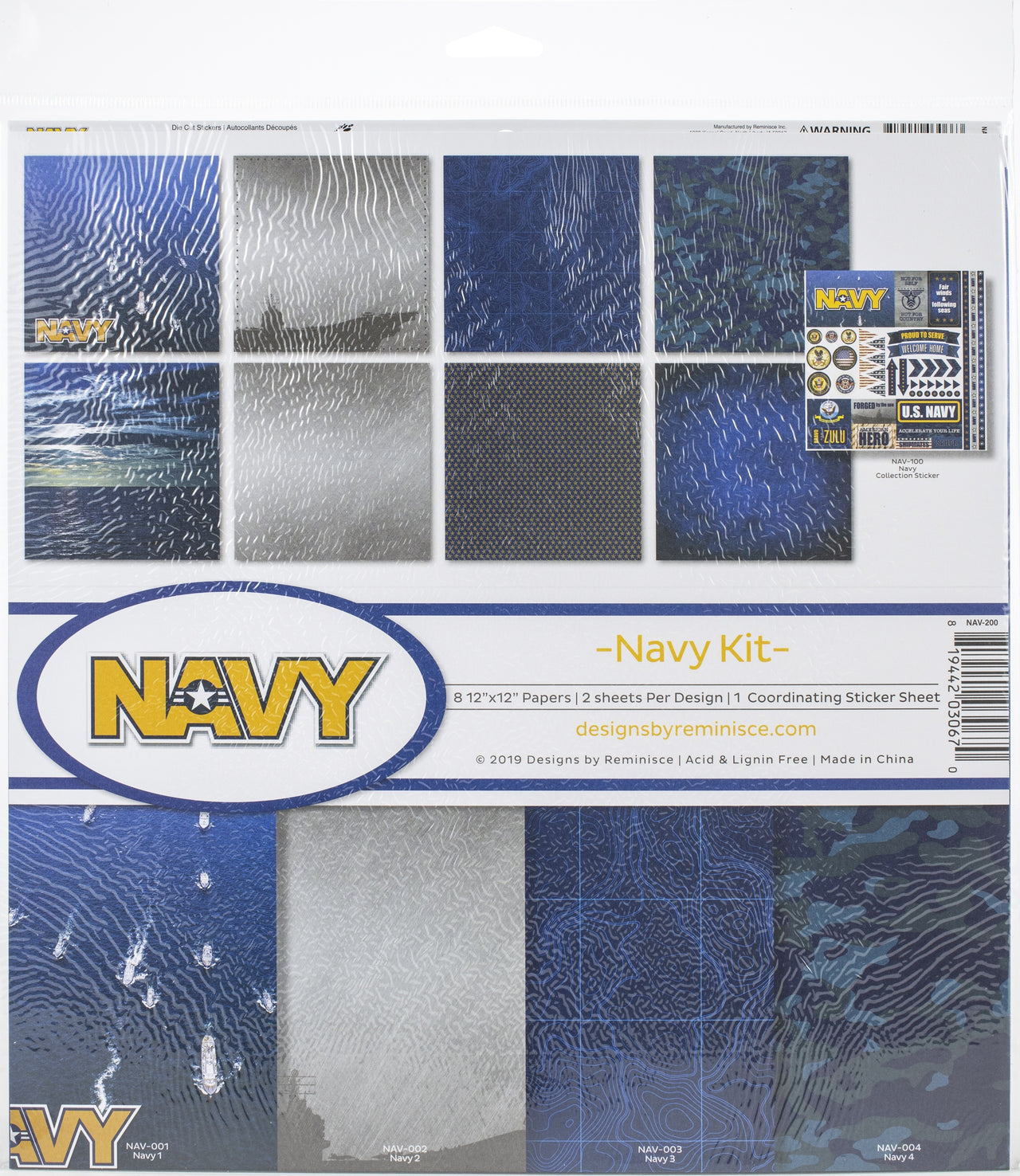 Reminisce Collection Kit 12"X12" - Navy