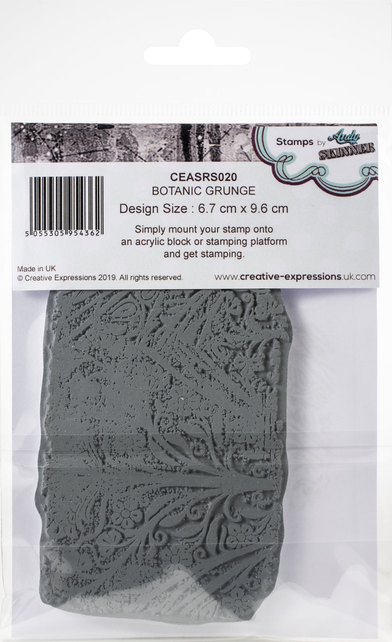 Creative Expressions Rubber Stamp By Andy Skinner - Botanic Grunge