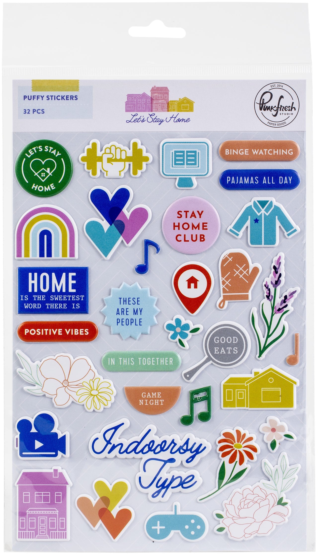 Pinkfresh Studio PinkFresh Puffy Stickers - Let's Stay Home
