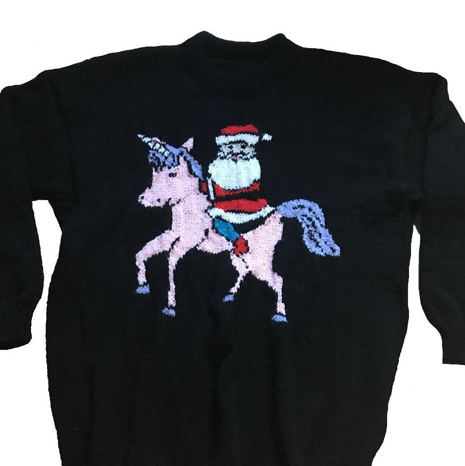 Santa On A Cute Unicorn Jumper  / Sweater