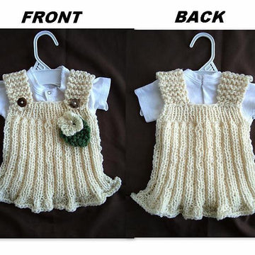 672 - knit girls dress, newborn to 6 yrs,