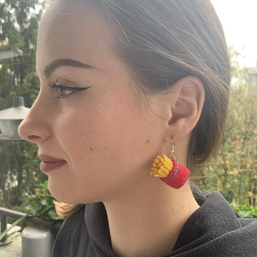 French fries earrings
