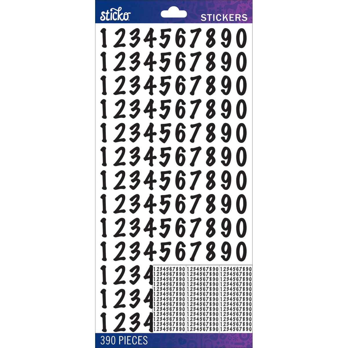 Sticko Numbers Stickers - Black Dot Medium