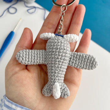 Airplane crochet pattern keyring Amigurumi pattern Crochet Bag charm keychain Car mirror hanger