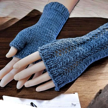 Zigzag Elegance - Knitted Fingerless Gloves