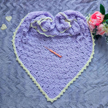 Crochet Lavender Flower Shawl Pattern
