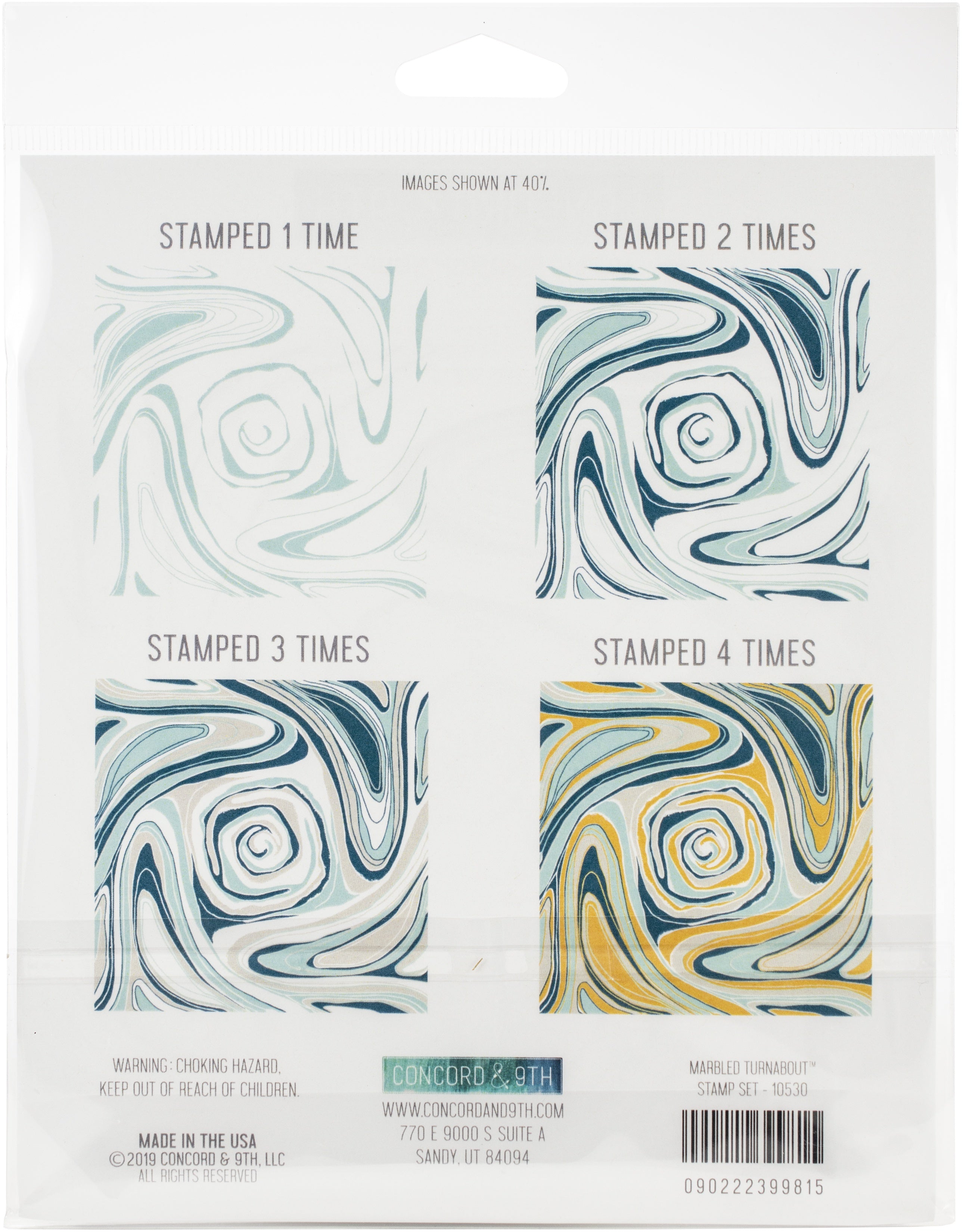 Concord & 9th Clear Stamps 6"X6" - Marbled Turnabout