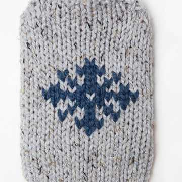 Snowflake Hot Water Bottle Cover Chunky Wool Winter Christmas