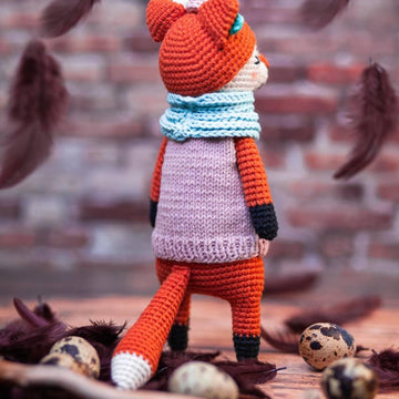 Fox Lily Crochet Pattern PDF – Amigurumi Fox Doll in Sweate