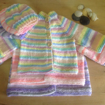Top down baby cardigan