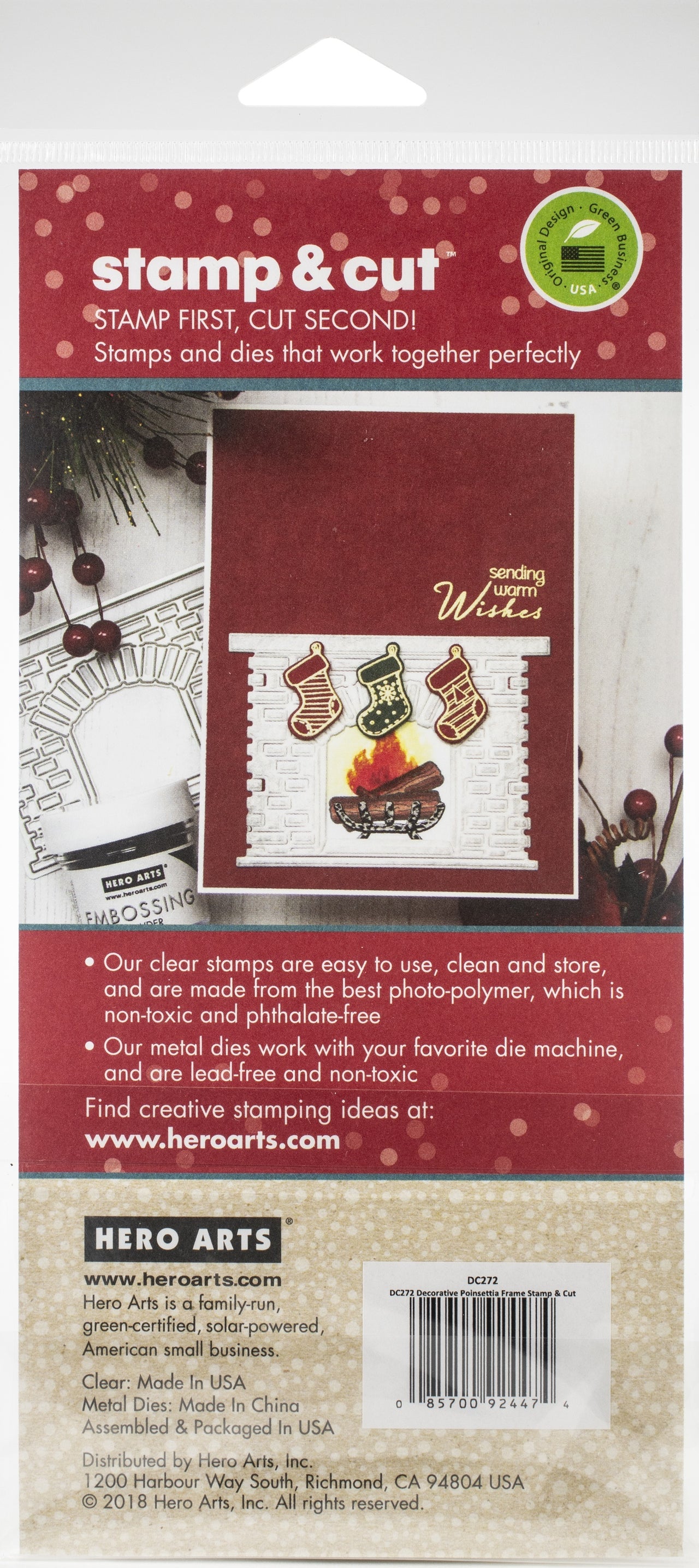 Hero Arts Stamp & Cut - Decorative Poinsettia Frame