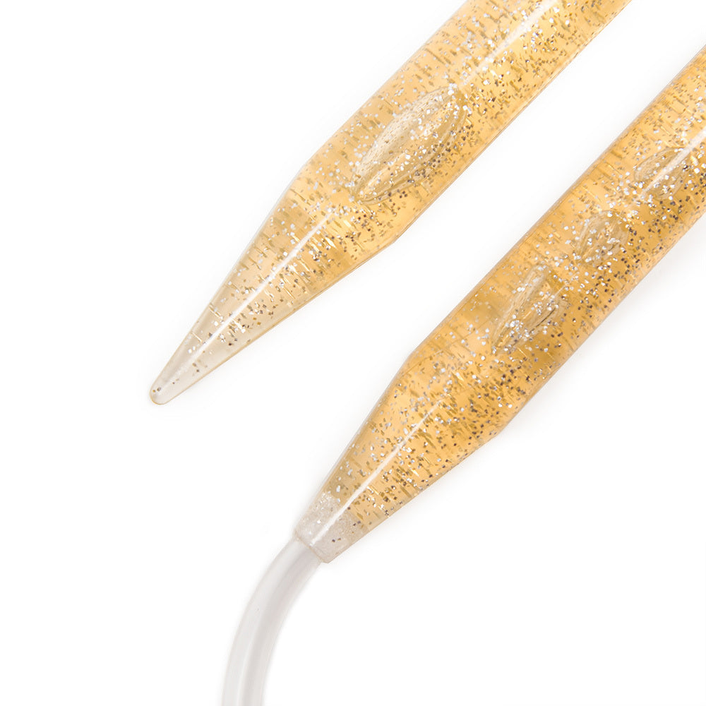 Addi Gold-Glitter Circular Needles 120cm