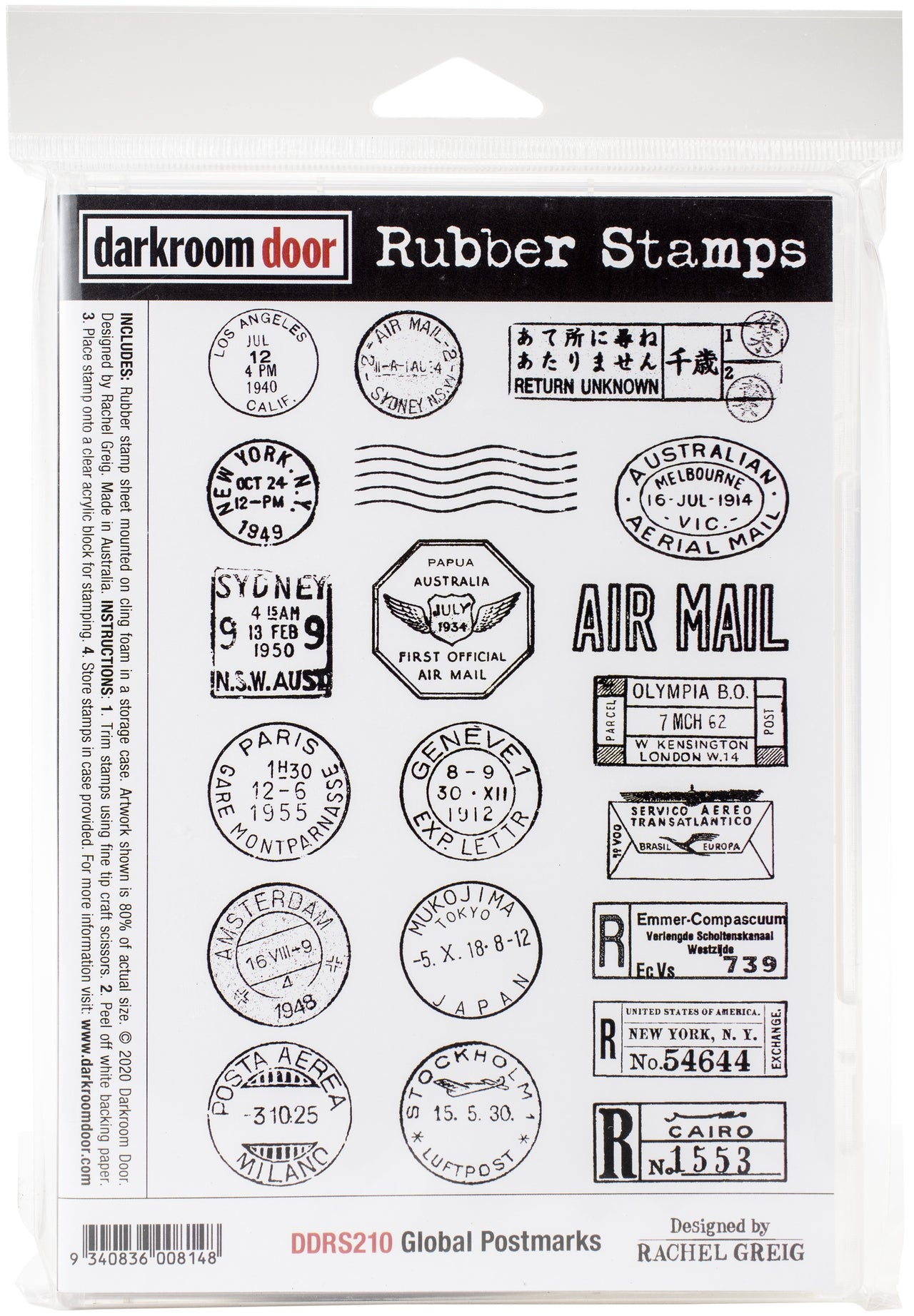 Darkroom Door Cling Stamps 7.3"X5.1" - Global Postmarks