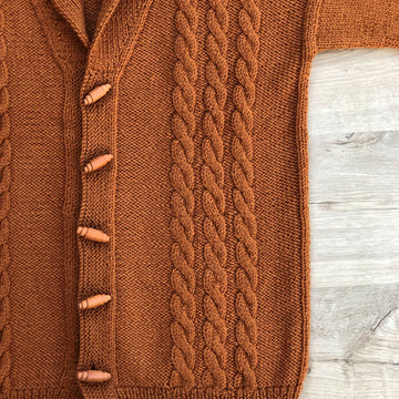 Roll Collar Jacket with Cables