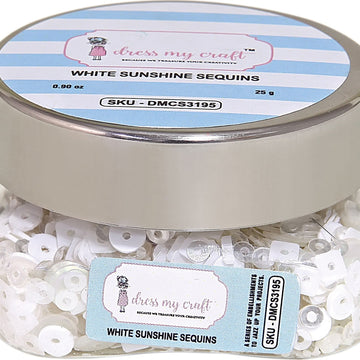 Dress My Crafts Sequins 25gms - White Sunshine
