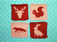Woodland Animal Intarsia Squares