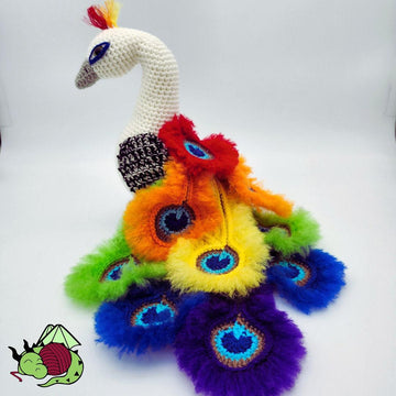 Rainbow Peacock Amigurumi