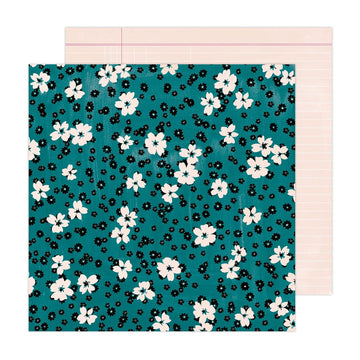 American Crafts Amy Tangerine - Brave + Bold Floral Fantasy 12"x12" Cardstock
