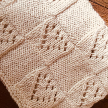Heart Patch Blanket, Knitting Pattern