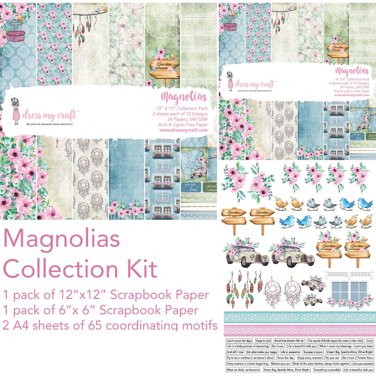 Dress My Crafts Collection Kit - Magnolias