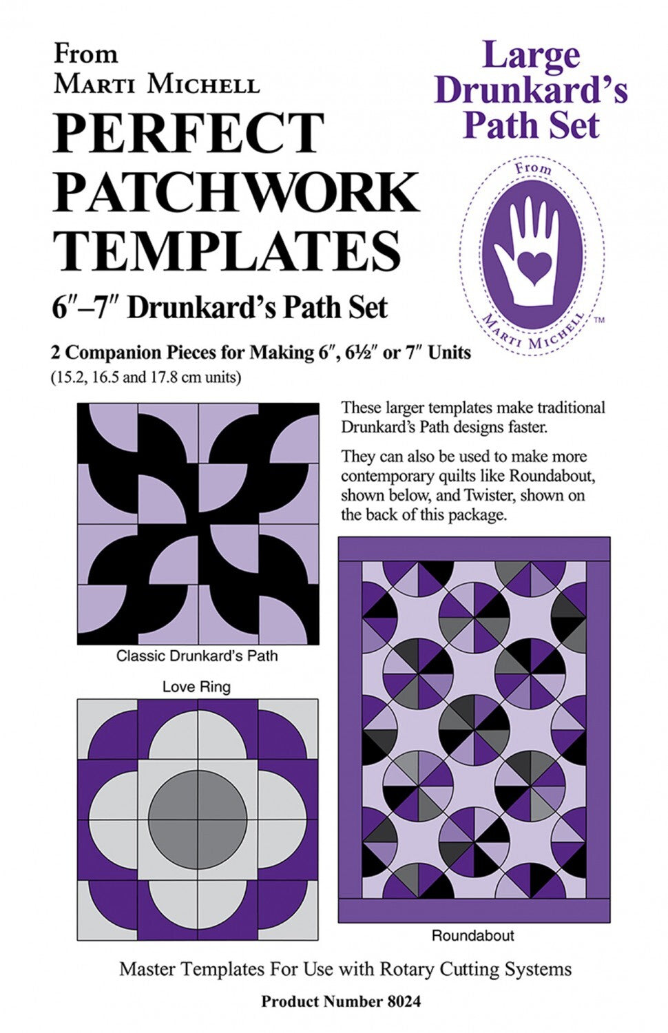 Marti Michell drunkards path 6in Quilting Template