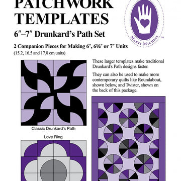 Marti Michell drunkards path 6in Quilting Template