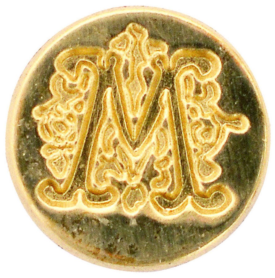 Manuscript Pen Manuscript Long Handle Personal Initial Seal W/Wax - Letter M