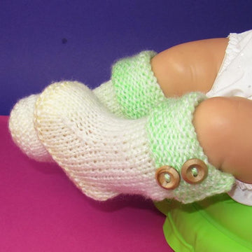 Easy Baby Double Cuff Marble Booties