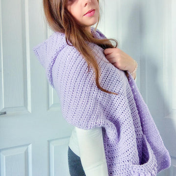Crochet Lilac Pocket Shawl Pattern
