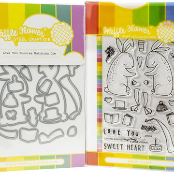 Waffle Flower Crafts Waffle Flower Stamp & Die Set - Love You Bunnies
