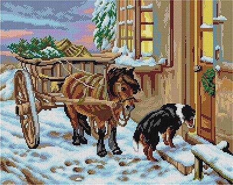 Orchidea Their Christmas Eve Tapestry Canvas - 2753M