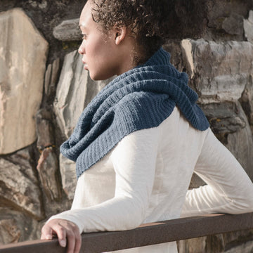 Weldon Alpaca Wrap in Blue Sky Fibers Melange and Sport Weight - 20175 - Downloadable PDF