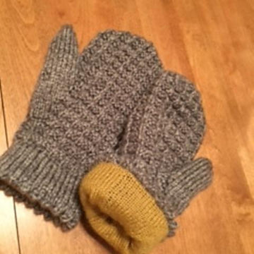 Honey Lined Waffle Mittens
