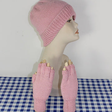 Circular Beanie Hat & Short Finger Gloves