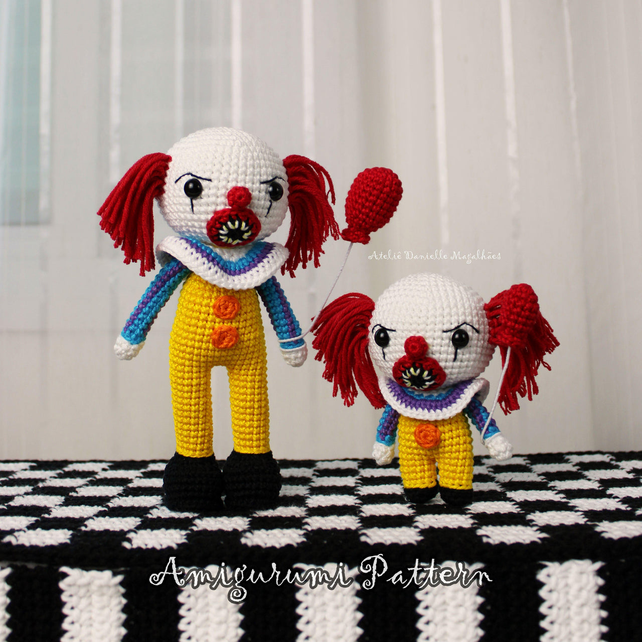 Pennywise Amigurumi Pattern Bundle – Large & Chibi Crochet PDF Set