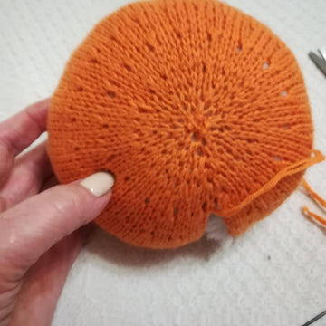 Pumpkin Hat Knitting Pattern 7.87" Tall for Halloween Gift