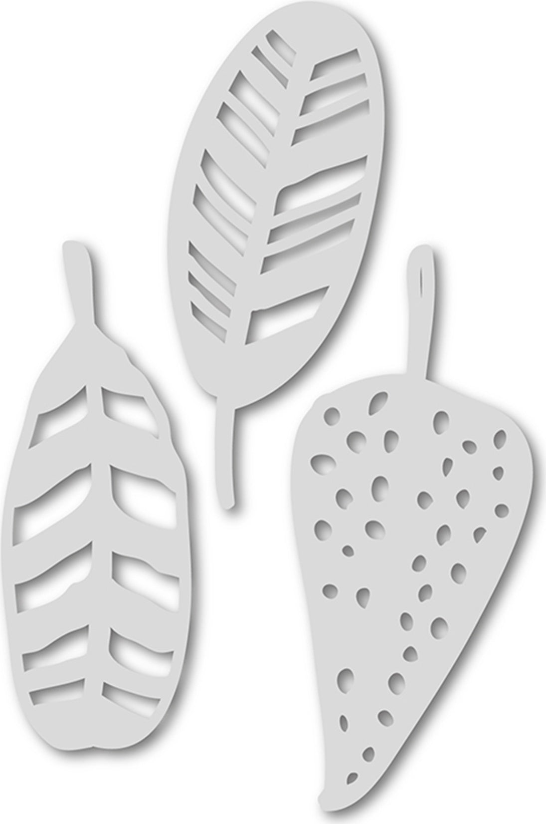 Uniquely Creative Metal Dies - Sketchy Feather Trio-Set 2