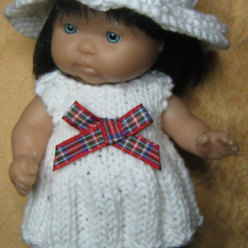 5" Berenguer Knitting Pattern Dress with Pleat Skirt