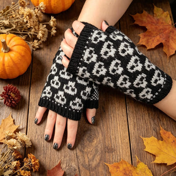 Spooky Halloween Skull Mitts