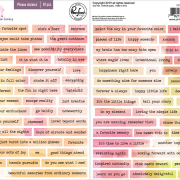 Pinkfresh Studio PinkFresh Cardstock Phrase Stickers - Just A Little Lovely, 81/Pkg