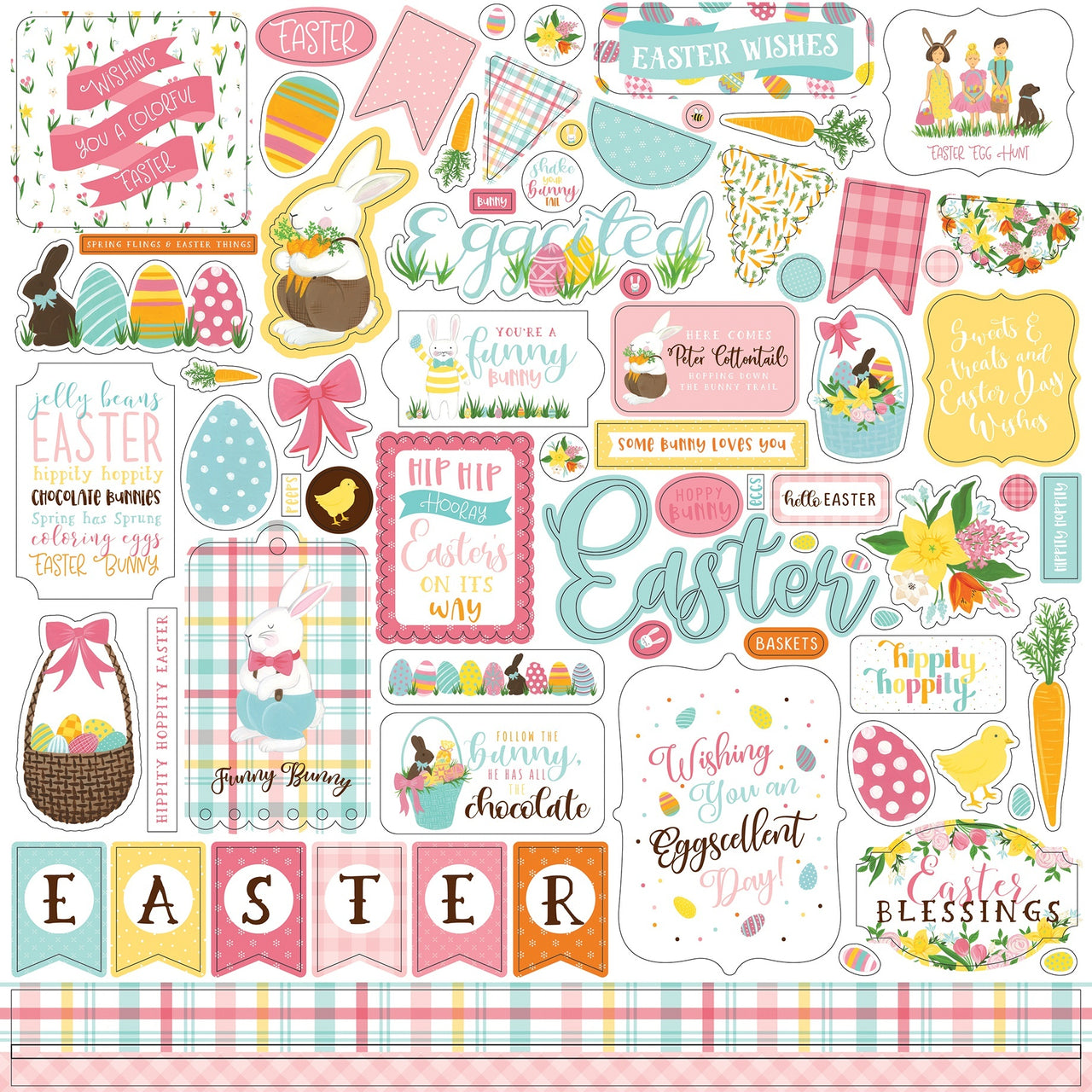 Echo Park Paper I Love Easter Cardstock Stickers 12"X12" - Elements