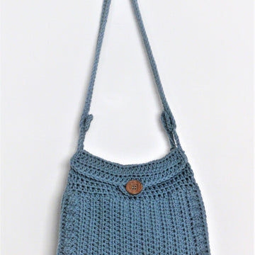 Crochet Blue Jeans Tote Bag # 308