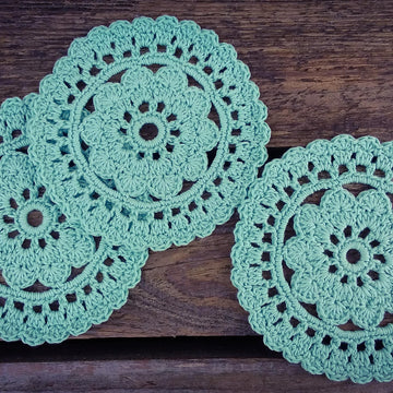 Flower Coaster Doily Written Pattern